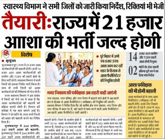 Bihar Asha Karyakarta Bharti 2026 Notification Download